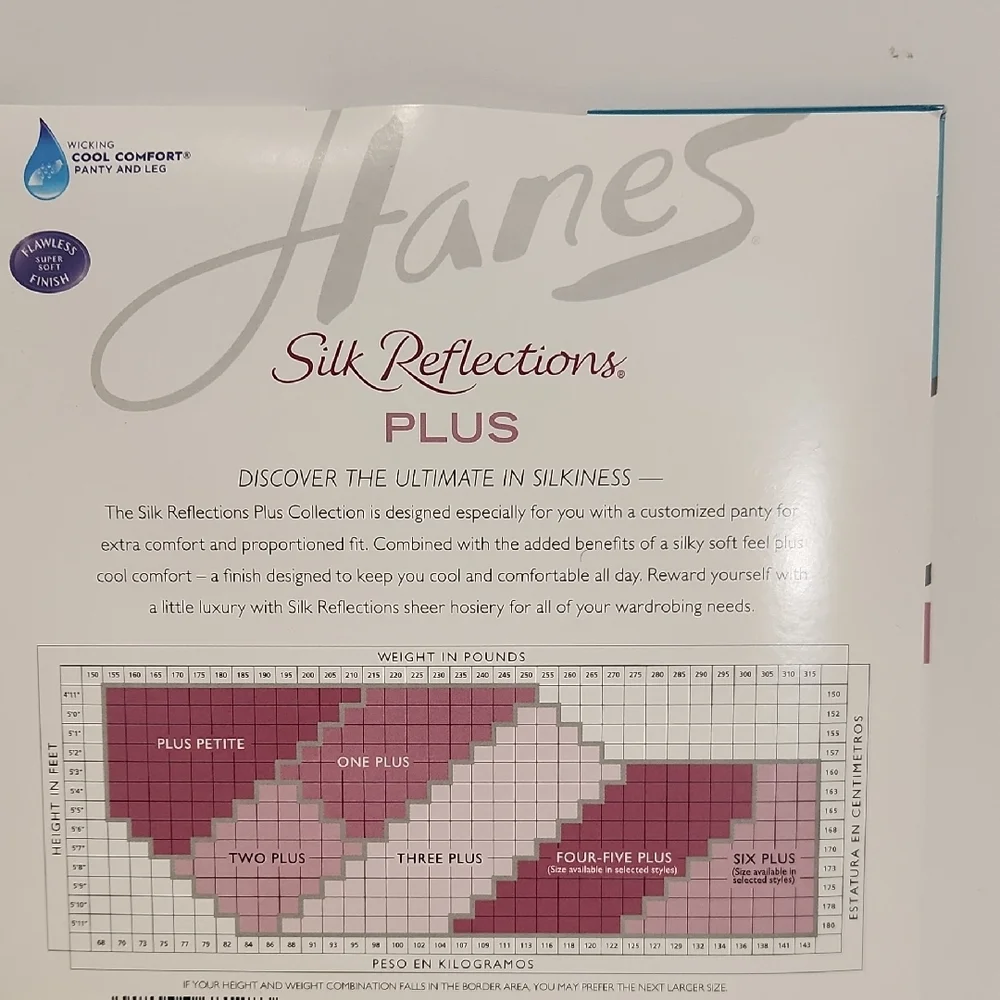 Hanes Silk Reflections Silky Sheer Control Top Pantyhose Size 4/5+ Barely There‎